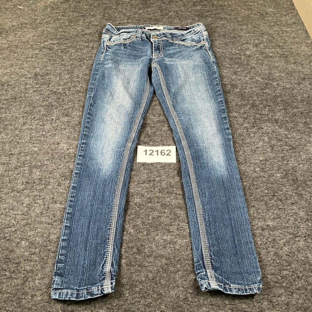 VIGOLD Skinny Jeans Womens 3/4 27 Blue Denim Light Wash Cotton Stretch Casual